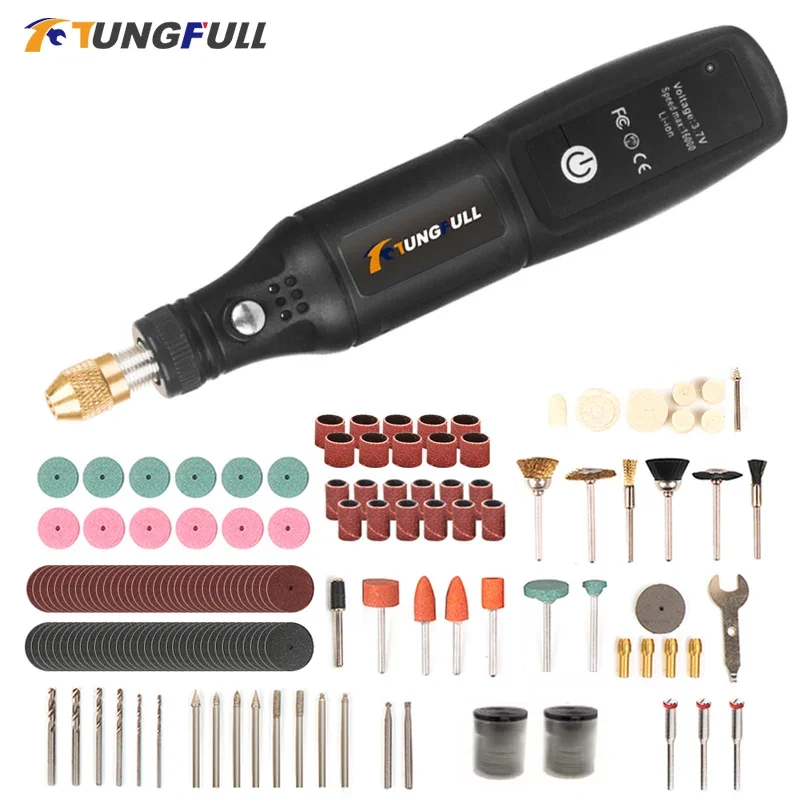 TUNGFULL USB Wireless Mini Electric Drill Handheld Rotary Tool for Woodworking Jewelry Engraving Dremel Tool Compatible
TUNGFULL USB Wireless Mini Electric Drill Handheld Rotary Tool for Woodworking Jewelry Engraving Dremel Tool Compatible