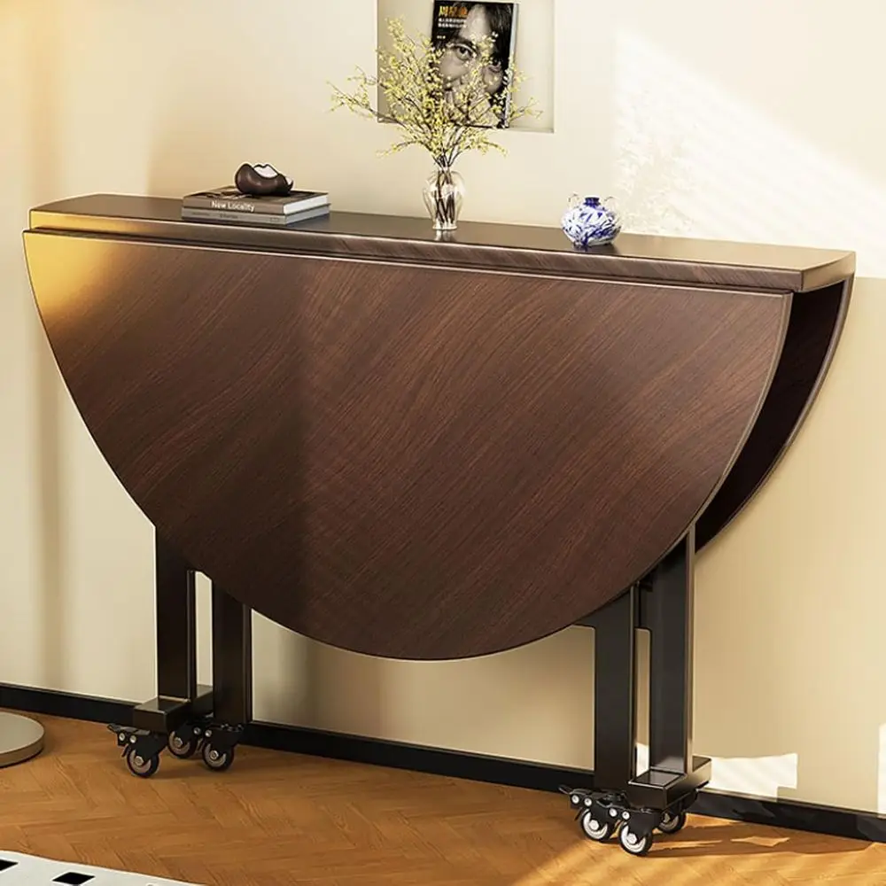 Brown Expandable Dining Table with Wheels for Small Spaces, 100cm
Brown Expandable Dining Table with Wheels for Small Spaces, 100cm
