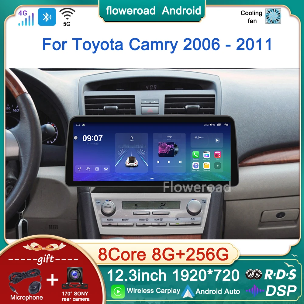 Автомобильный радиоприемник на Android, 12,3 дюйма, для Toyota Camry 6, XV, 40, 50, 2006-2011, мультимедийный плеер, навигация, GPS, беспроводной плеер для Carplay, без DVD, 2din
Автомобильный радиоприемник на Android, 12,3 дюйма, для Toyota Camry 6, XV, 40, 50, 2006-2011, мультимедийный плеер, навигация, GPS, беспроводной плеер для Carplay, без DVD, 2din