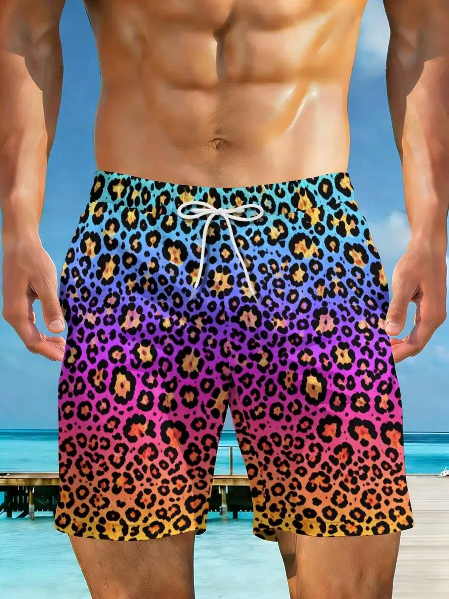 Colorful Leopard Print Mens 3D All-Over Print Beach Shorts Quick Dry Swim Trunks For Pool Party
Colorful Leopard Print Mens 3D All-Over Print Beach Shorts Quick Dry Swim Trunks For Pool Party