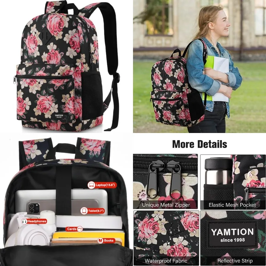 School Backpack, Classic Bookbag Women and Teen Girl Schoolbag with USB Port for High School College Office Work Travel
School Backpack, Classic Bookbag Women and Teen Girl Schoolbag with USB Port for High School College Office Work Travel