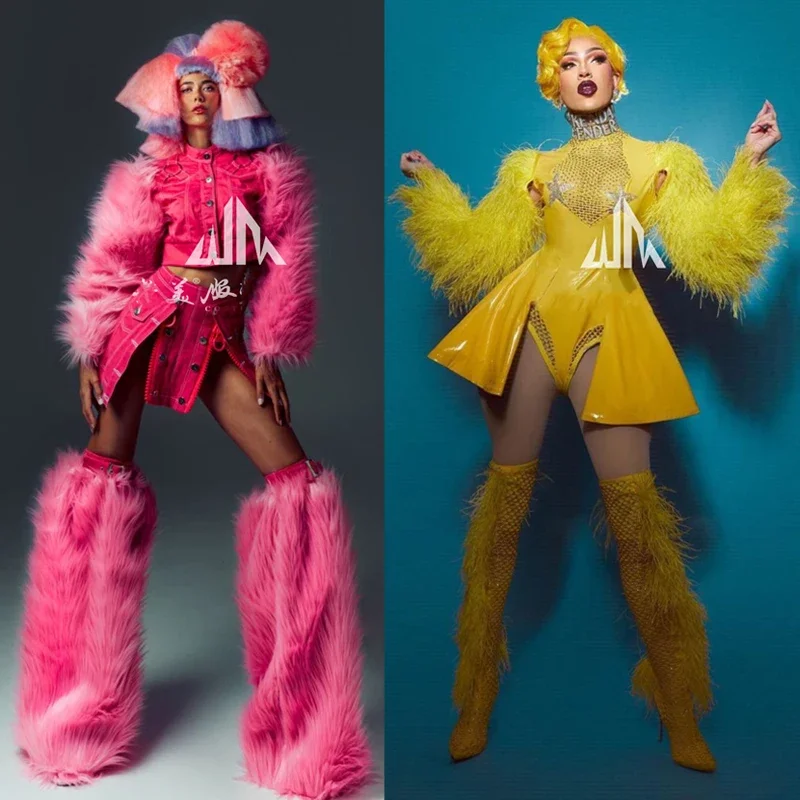 Concert outfit Sexy Gogo Dance Costume Bar Ds Dj Stage Performance Sets Women Rose Red Yellow Fur Outfit Pole Dance Clothes
Concert outfit Sexy Gogo Dance Costume Bar Ds Dj Stage Performance Sets Women Rose Red Yellow Fur Outfit Pole Dance Clothes