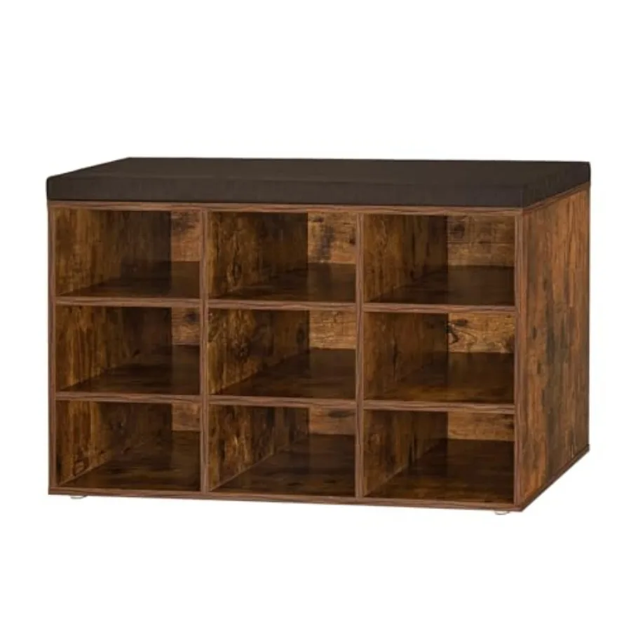 Shoe Storage Bench with Cushion Cubby Rack with 9 Cubbies Adjustable Shelves Multifunctional Organizer Bench for Entryway Mudro
Shoe Storage Bench with Cushion Cubby Rack with 9 Cubbies Adjustable Shelves Multifunctional Organizer Bench for Entryway Mudro