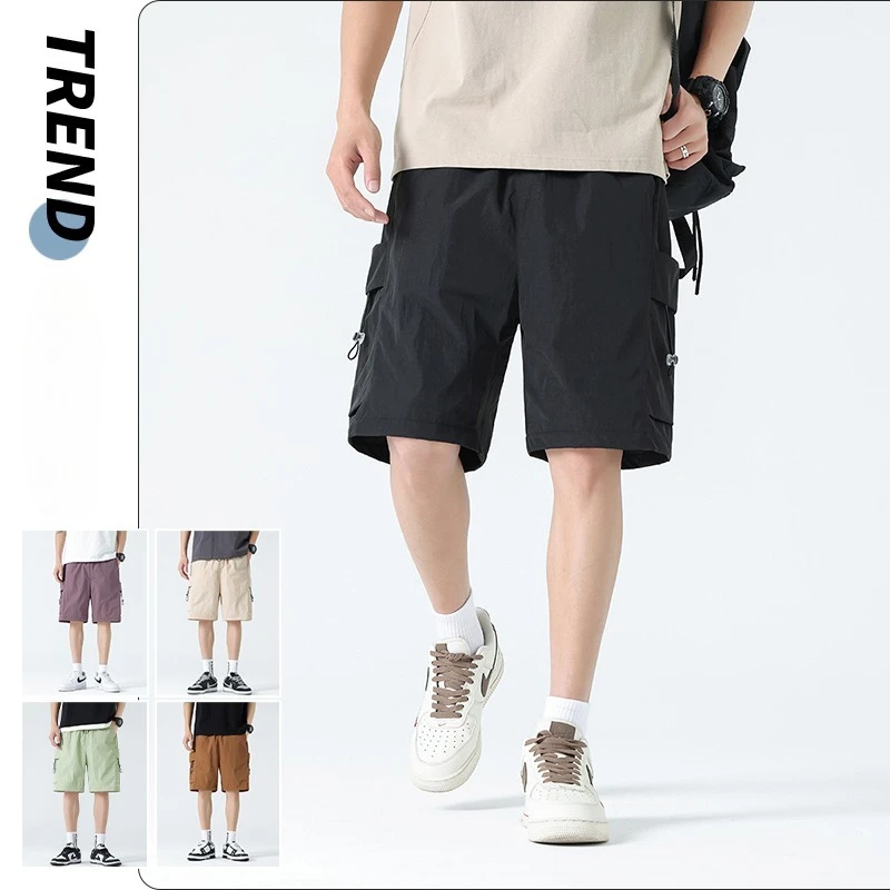 Korean Men's Loose Cargo Shorts Straight Leg Casual Shorts Multi-Pocket Design Drawstring Waist for Summer Outdoor Daily Wear
Korean Men's Loose Cargo Shorts Straight Leg Casual Shorts Multi-Pocket Design Drawstring Waist for Summer Outdoor Daily Wear