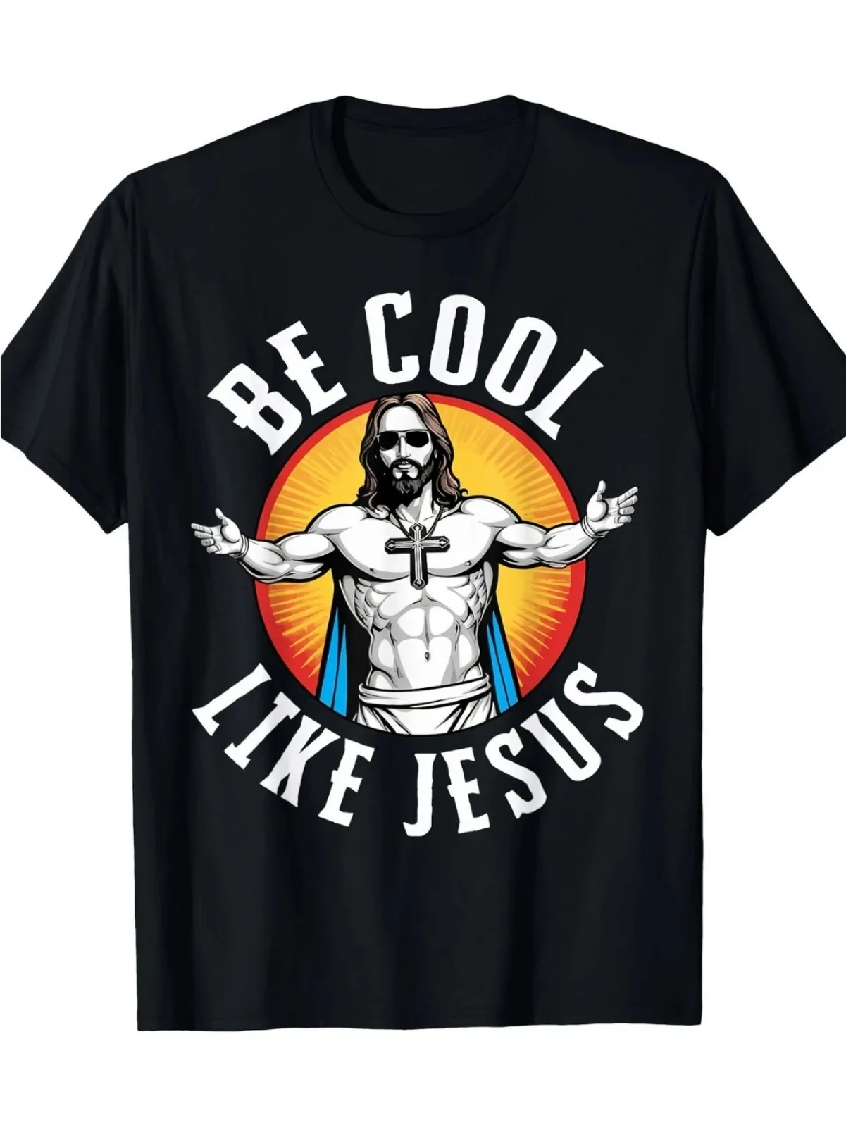 Cool Christian T-shirt for worship, round-neck, black, fun church wear
Cool Christian T-shirt for worship, round-neck, black, fun church wear