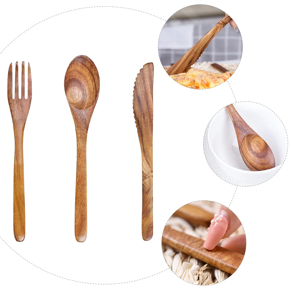 1 set Wooden Cutlery Set Reusable Lightweight Flatware For Picnic Bbq Camping Dessert Fork Pudding Spoon Dining Utensil
1 set Wooden Cutlery Set Reusable Lightweight Flatware For Picnic Bbq Camping Dessert Fork Pudding Spoon Dining Utensil