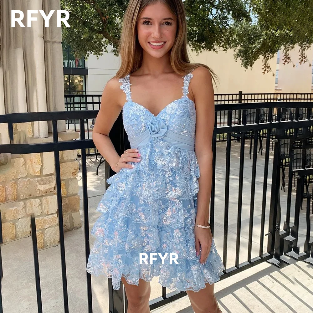 RFYR A Line Evening Dress Mini Lace Applique Party Dress with Bow Short Cocktail Prom Dress Tulle Shiny Gala Dress Customized
RFYR A Line Evening Dress Mini Lace Applique Party Dress with Bow Short Cocktail Prom Dress Tulle Shiny Gala Dress Customized
