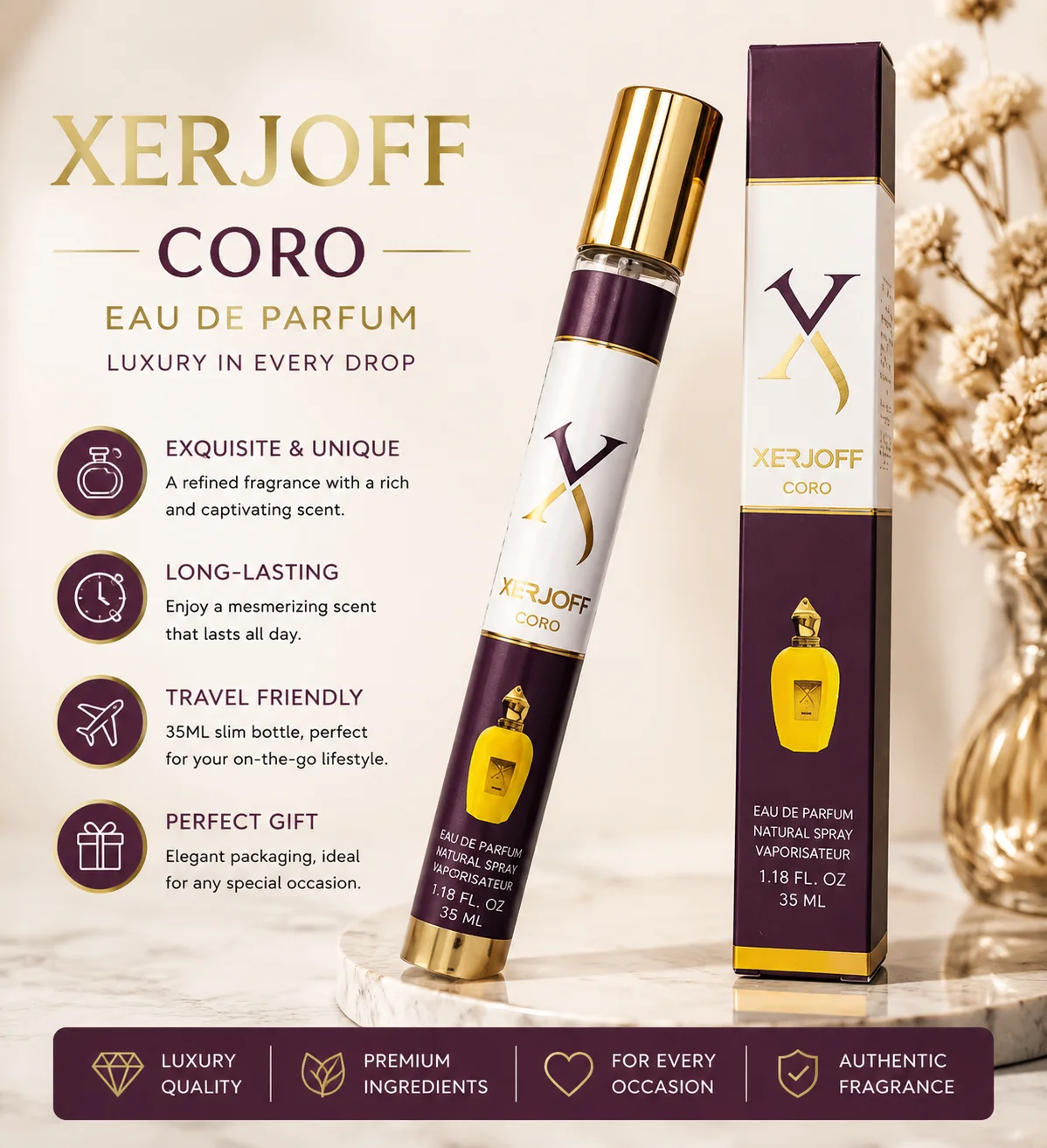 Xerjoff Coro Eau De Parfum 35ml - Luxury Italian Niche Fragrance Travel Spray - Long Lasting Citrus Woody Scent for Men Women
Xerjoff Coro Eau De Parfum 35ml - Luxury Italian Niche Fragrance Travel Spray - Long Lasting Citrus Woody Scent for Men Women