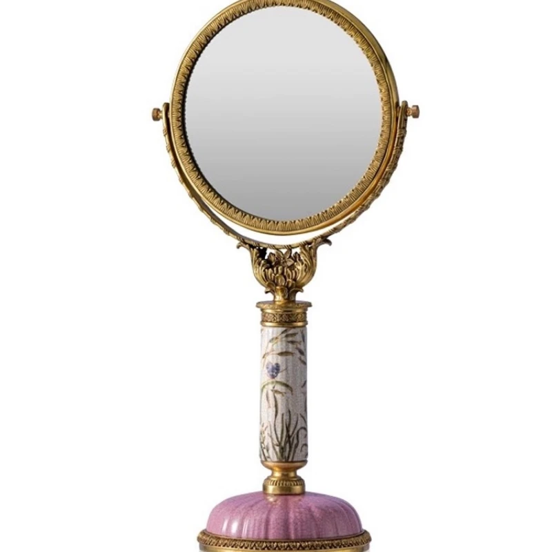French romantic light luxury, dressing table mirror ceramic, with copper seat mirror bedroom, countertop ornament
French romantic light luxury, dressing table mirror ceramic, with copper seat mirror bedroom, countertop ornament