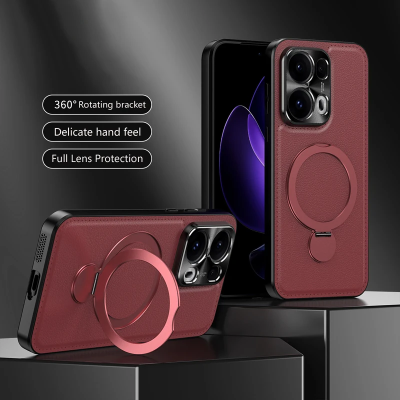 Leather Phone Case Wireless Charging Metal Holder for OPPO Reno 13 Pro 5G Lens Protect Back Cover Shockproof Soft Cases
Leather Phone Case Wireless Charging Metal Holder for OPPO Reno 13 Pro 5G Lens Protect Back Cover Shockproof Soft Cases