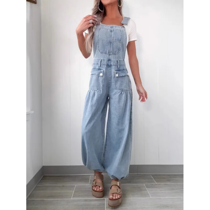Foreign Trade European and American Cross-Border Amazon Women's Fashion New Arrivals Fashionable casual loose wide-leg denim ove
Foreign Trade European and American Cross-Border Amazon Women's Fashion New Arrivals Fashionable casual loose wide-leg denim ove