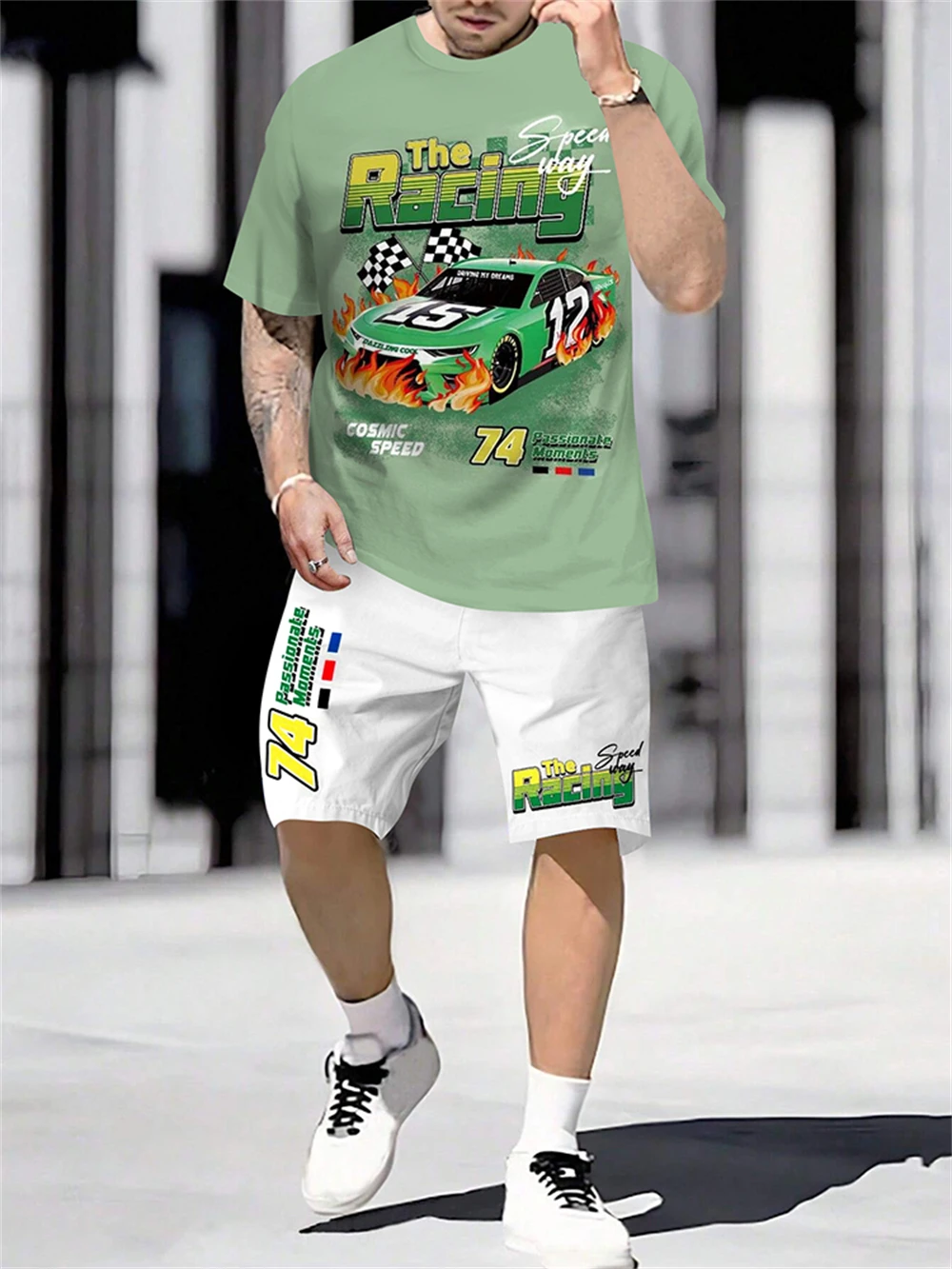 Мужская футболка и шорты на шнуровке, летний мужской комплект с монограммой для отдыха и транспортного средства, шорты с коротким рукавом, Мужской комплект 
Мужская футболка и шорты на шнуровке, летний мужской комплект с монограммой для отдыха и транспортного средства, шорты с коротким рукавом, Мужской комплект