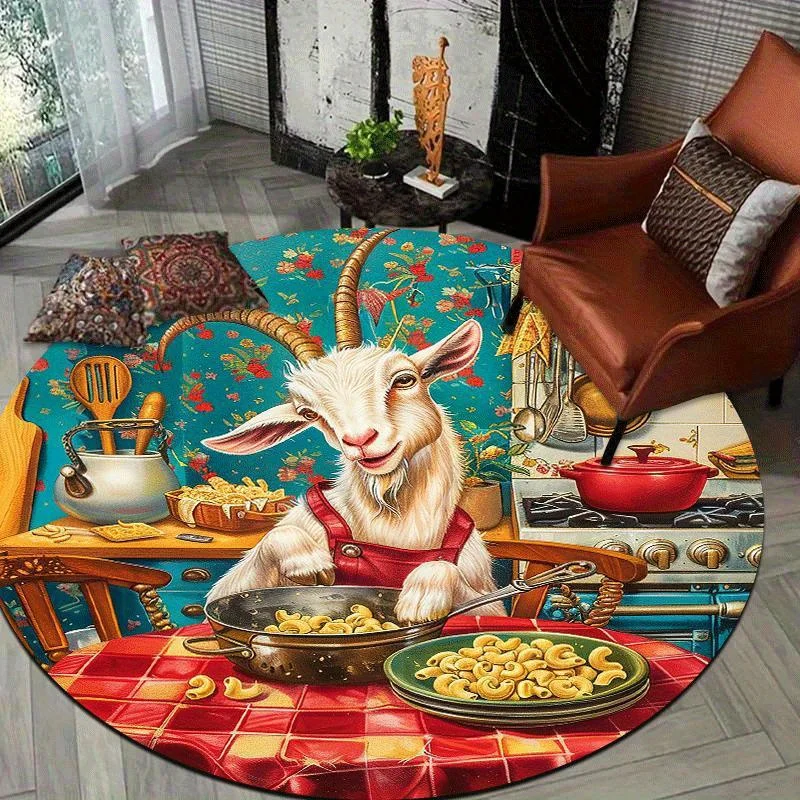Cooking pasta with goats' meat Flannel-printed round floor mats are slip-resistant Suitable living room terrace garden carpets
Cooking pasta with goats' meat Flannel-printed round floor mats are slip-resistant Suitable living room terrace garden carpets