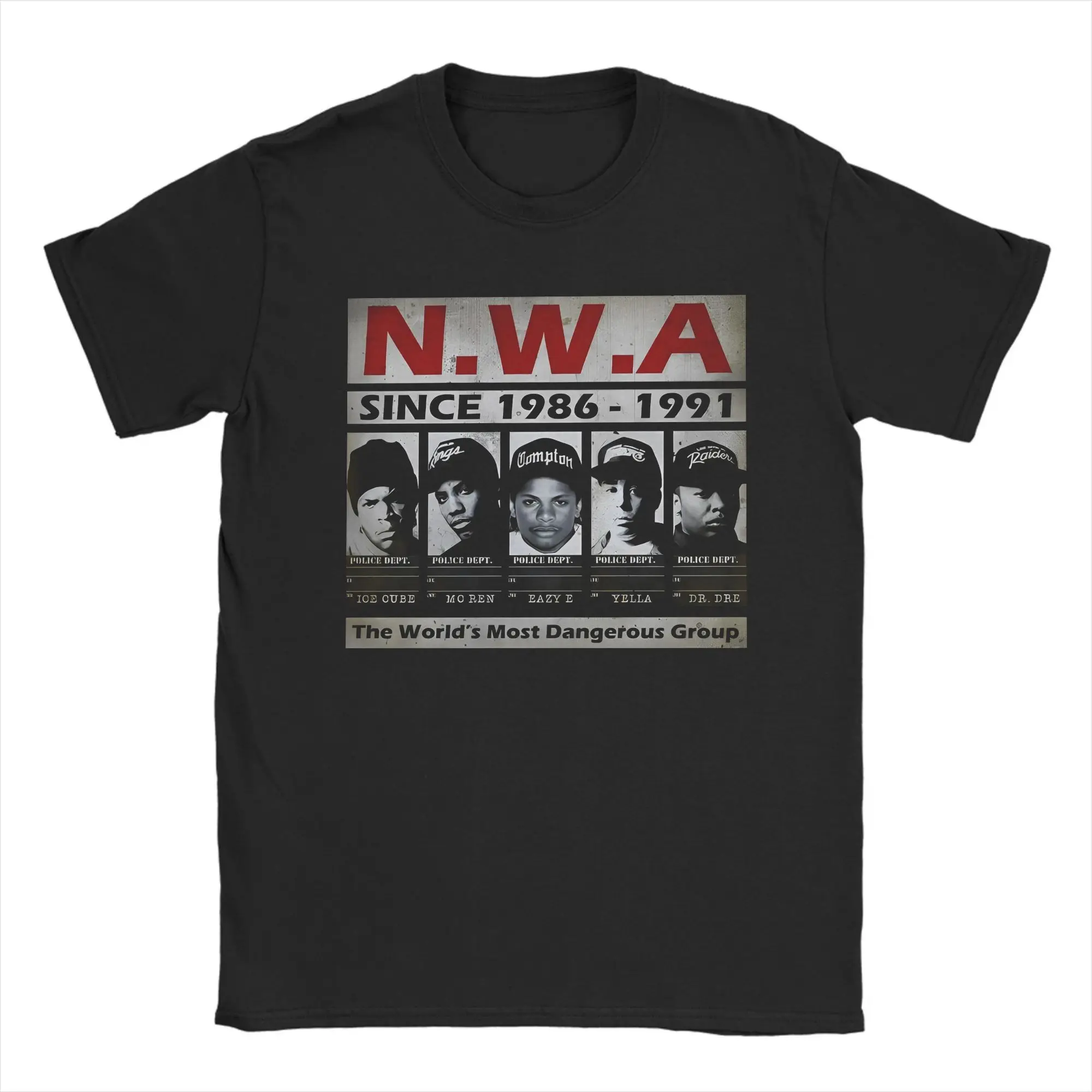 NWA Most Dangerous Group Мужская футболка Рэп 90-х Хип-хоп Юмор Футболки с короткими рукавами и круглым вырезом Футболки из хлопка Товары больших размеров
NWA Most Dangerous Group Мужская футболка Рэп 90-х Хип-хоп Юмор Футболки с короткими рукавами и круглым вырезом Футболки из хлопка Товары больших размеров
