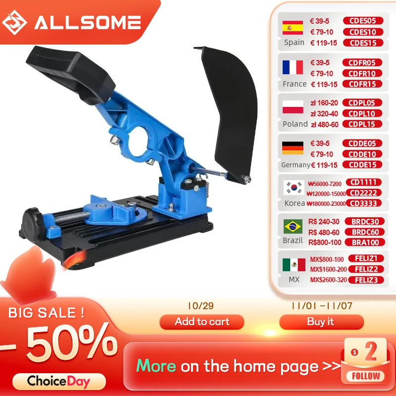 ALLSOME 2 in 1 Drill Stand Angle Grinder Stand Bracket Holder Support DIY Cutting Stand
ALLSOME 2 in 1 Drill Stand Angle Grinder Stand Bracket Holder Support DIY Cutting Stand
