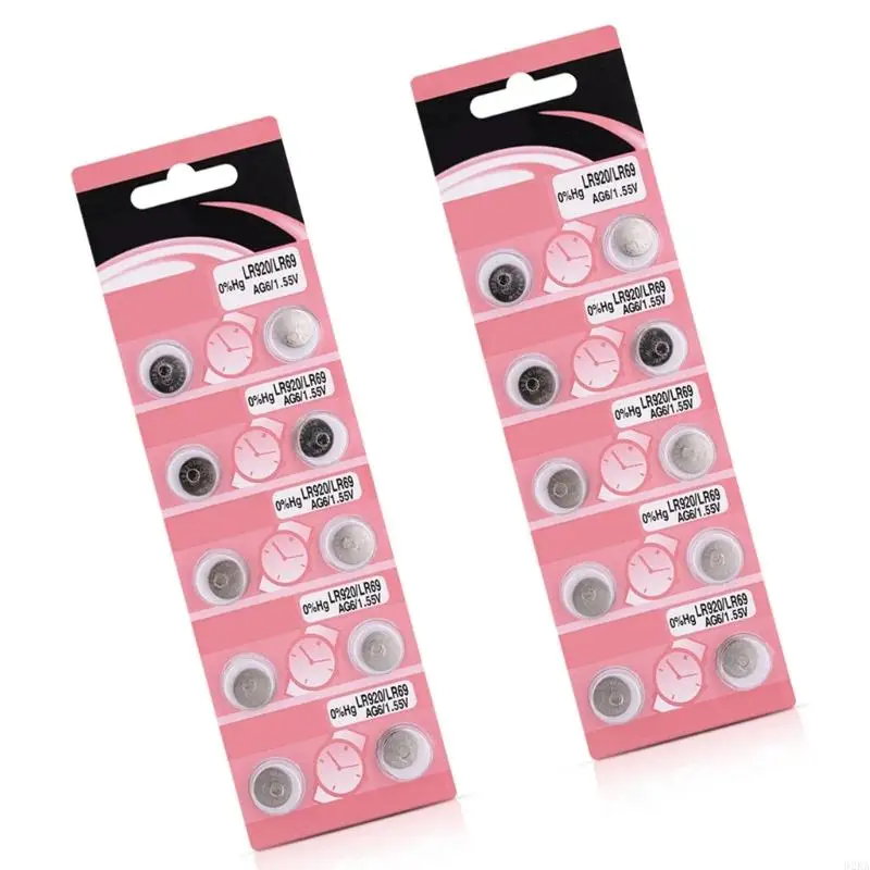 62KA 10pc/20pc Durability AG6 LR920 Alkaline Button Battery Consistent Performances
62KA 10pc/20pc Durability AG6 LR920 Alkaline Button Battery Consistent Performances