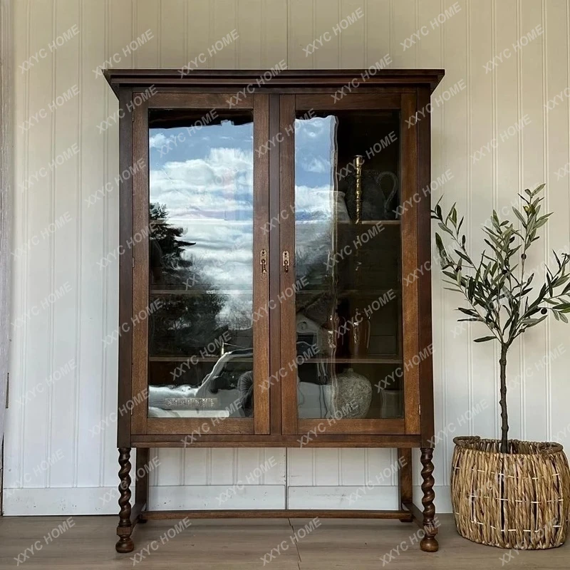 Q retro solid wood dining side cabinet, living room against the wall wine cabinet, medieval storage storage display c
Q retro solid wood dining side cabinet, living room against the wall wine cabinet, medieval storage storage display c