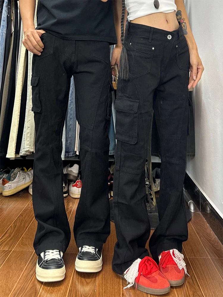 Black American Retro Denim Work Pants Men's Straight Leg Slimming Trousers High Street Autumn Fashion Jeans with Pockets
Black American Retro Denim Work Pants Men's Straight Leg Slimming Trousers High Street Autumn Fashion Jeans with Pockets