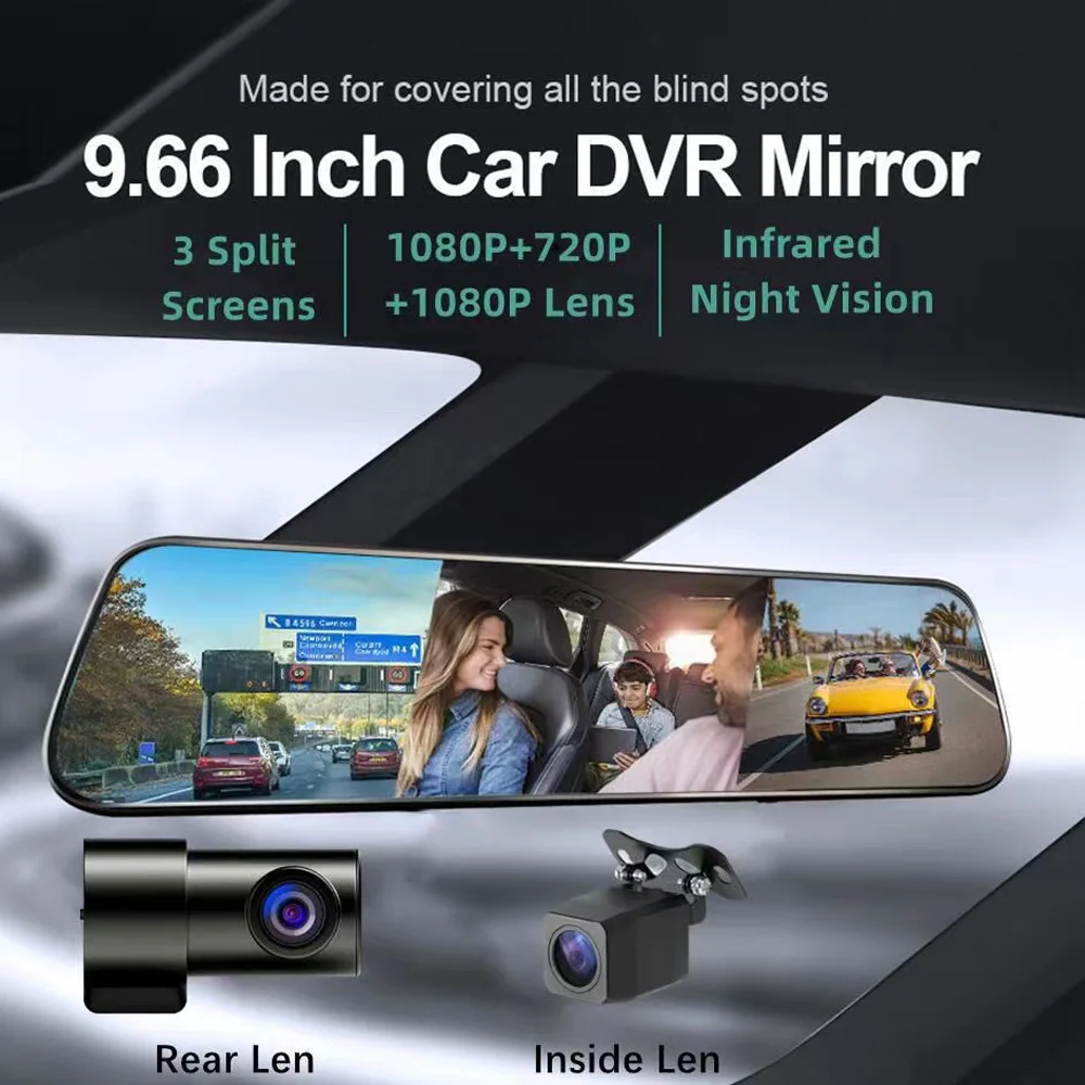 1080P Wide Angle 10Inch Wifi App Control 3 ways Car Rearview Mirror With Camera Video Recorder for Cars without GPS
1080P Wide Angle 10Inch Wifi App Control 3 ways Car Rearview Mirror With Camera Video Recorder for Cars without GPS