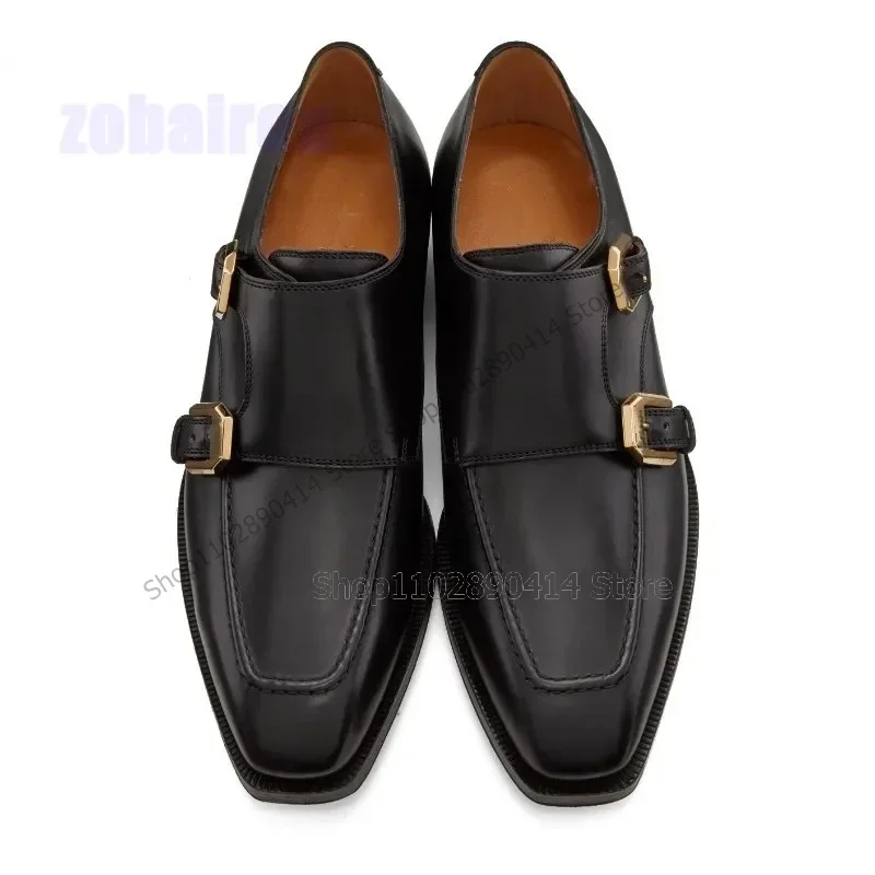 Gold Buckle Decor Black Double Monk Men Shoes Fashion Slip On Men Shoes Luxurious Handmade Party Banquet Office Men Dress Shoes
Gold Buckle Decor Black Double Monk Men Shoes Fashion Slip On Men Shoes Luxurious Handmade Party Banquet Office Men Dress Shoes