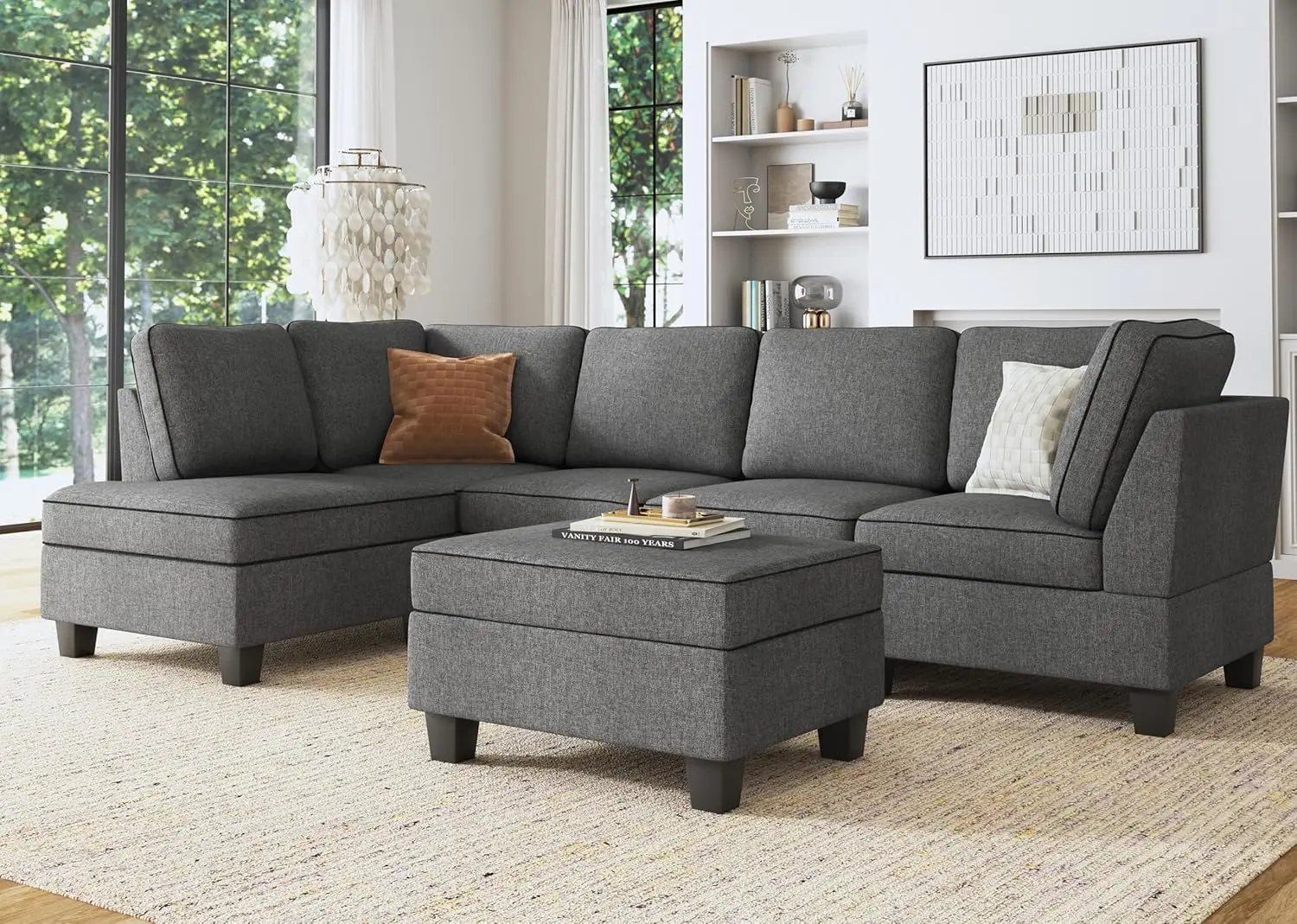 Convertible Sectional Sofa, L Shape Couch with Storage, Reversible Sectional Couch for Living Room,Grey
Convertible Sectional Sofa, L Shape Couch with Storage, Reversible Sectional Couch for Living Room,Grey
