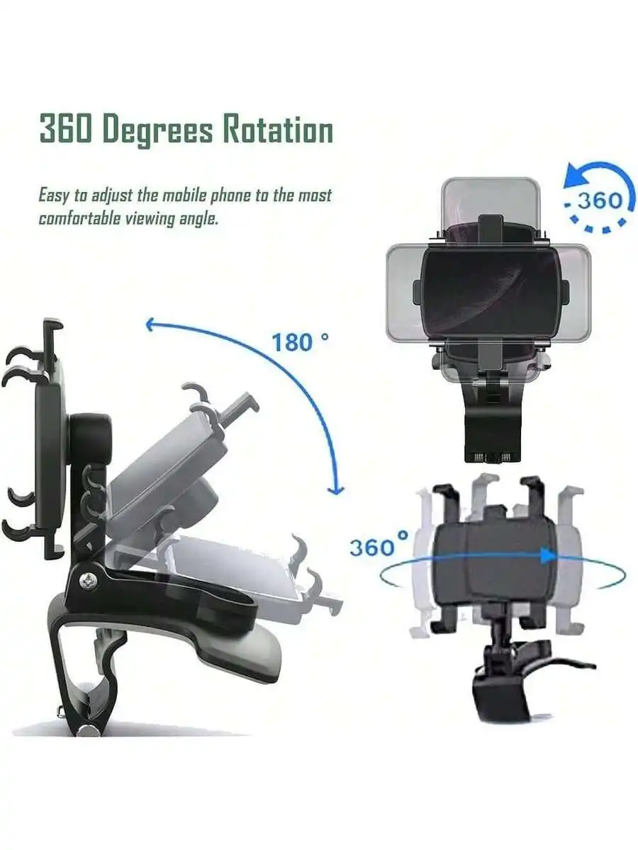 Adjustable 360° Rotating Car Phone Holder Clip For All Smartphones, Dashboard Mount With Easy Installation And Multi-Angle
Adjustable 360° Rotating Car Phone Holder Clip For All Smartphones, Dashboard Mount With Easy Installation And Multi-Angle
