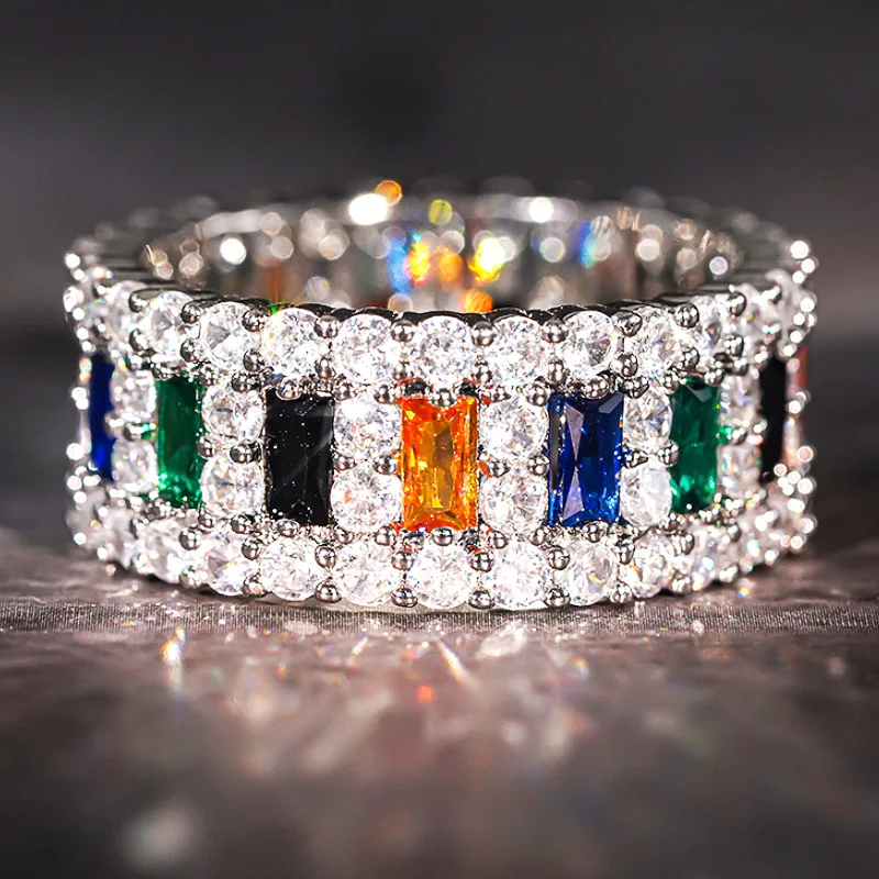 Huajie Rainbow Colorfuk CZ Zirconia Rings for Women Gorgeous Wedding Engagement Geometric Square Ring Dazzling Jewelry
Huajie Rainbow Colorfuk CZ Zirconia Rings for Women Gorgeous Wedding Engagement Geometric Square Ring Dazzling Jewelry
