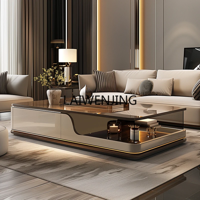 SGF coffee table light luxury modern simple glass rock slab Italian solid wood tea table
SGF coffee table light luxury modern simple glass rock slab Italian solid wood tea table