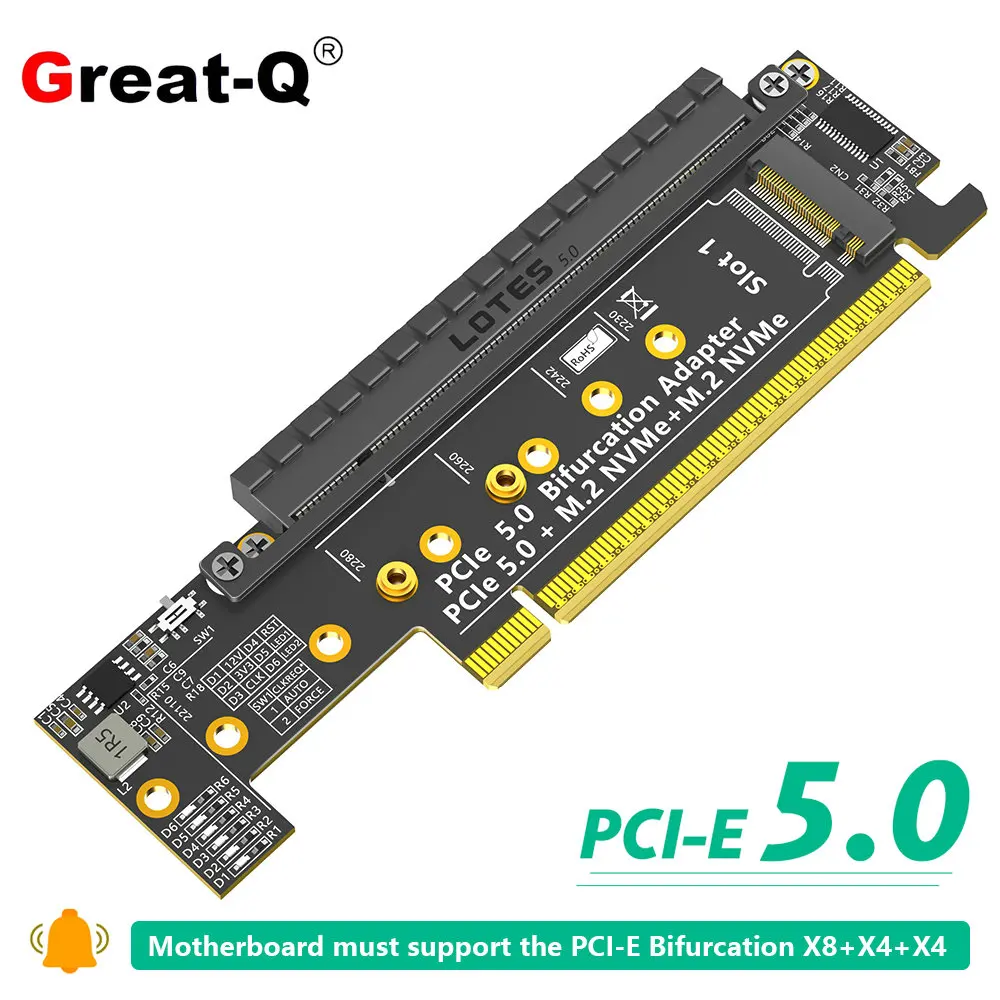 PCIe 5.0 x16 Split Expansion Riser Card Dual for NVMe PCIe Adapter Expansion Adapter Card PCIe x8x4x4 Bifurcation Required 2 sol
PCIe 5.0 x16 Split Expansion Riser Card Dual for NVMe PCIe Adapter Expansion Adapter Card PCIe x8x4x4 Bifurcation Required 2 sol
