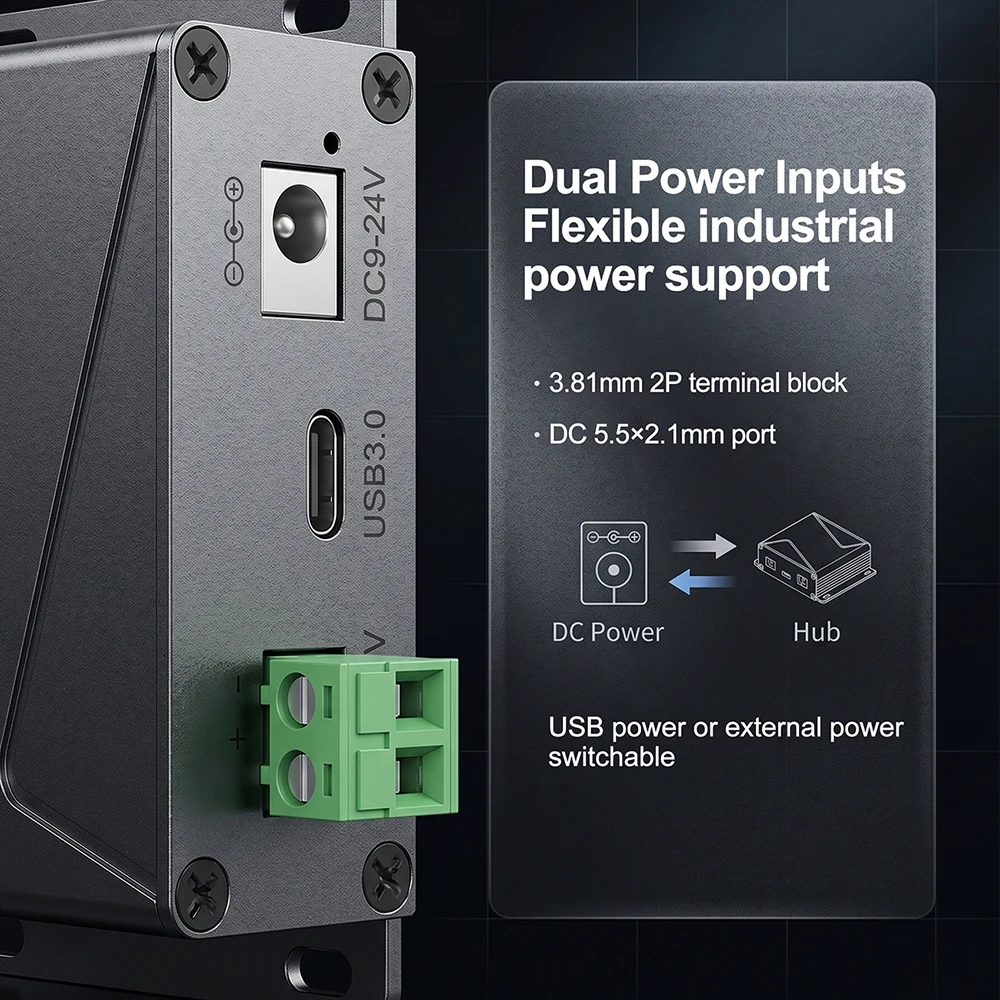 NEW Sipolar A-4A30M4 Industrial USB 3.0 Hub 4 Ports Metal Housing High Speed USB Hub with DC 9-24V and ESD Level 4 Protection
NEW Sipolar A-4A30M4 Industrial USB 3.0 Hub 4 Ports Metal Housing High Speed USB Hub with DC 9-24V and ESD Level 4 Protection