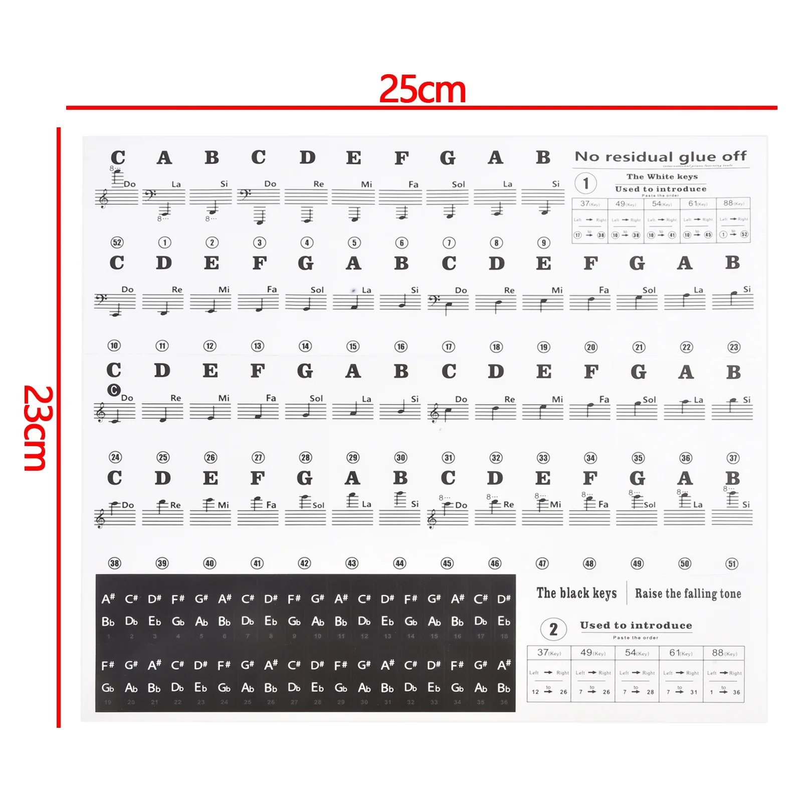 For Piano Lovers Piano Decal Notes Piano Stickers 1 Pcs Approx. 15 G Approx. 25*23cm Colorful Learning Beginners
For Piano Lovers Piano Decal Notes Piano Stickers 1 Pcs Approx. 15 G Approx. 25*23cm Colorful Learning Beginners