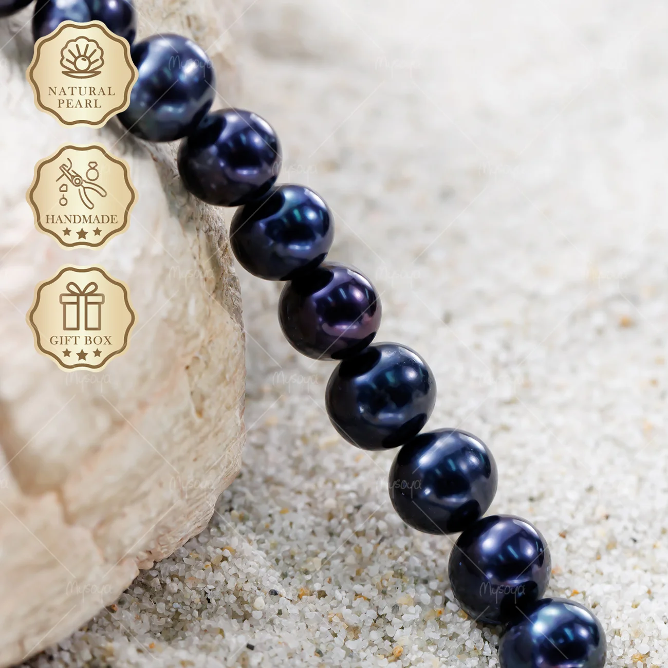 MYSOYA Black Freshwater Pearl Necklace 9-10mm Silver Long Lobster Clasp, Gift Box, June Birthstone S560
MYSOYA Black Freshwater Pearl Necklace 9-10mm Silver Long Lobster Clasp, Gift Box, June Birthstone S560