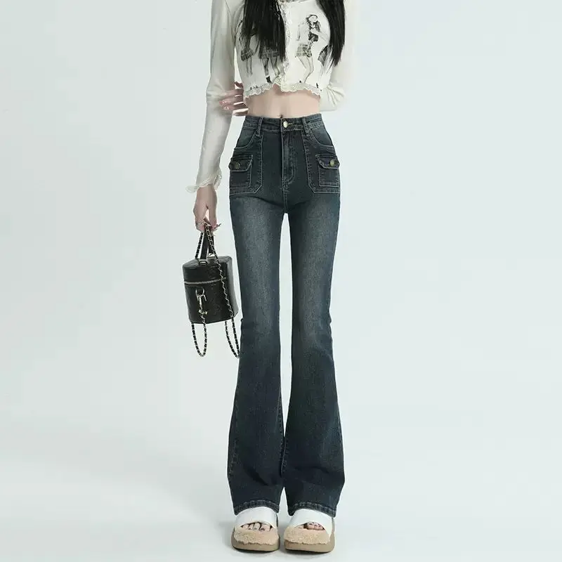 Retro Flare Jeans Women Y2k Denim Spring Fall Streetwear Chic High Waist Casual Gothic Vintage Pockets Full Length Korean Simple
Retro Flare Jeans Women Y2k Denim Spring Fall Streetwear Chic High Waist Casual Gothic Vintage Pockets Full Length Korean Simple