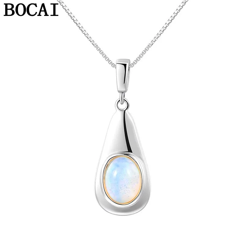 BOCAI S925 Sterling Silver Jewelry Simple And Versatile Droplet Shaped Egg Shaped Opel Pendant Women's Selected Gift
BOCAI S925 Sterling Silver Jewelry Simple And Versatile Droplet Shaped Egg Shaped Opel Pendant Women's Selected Gift