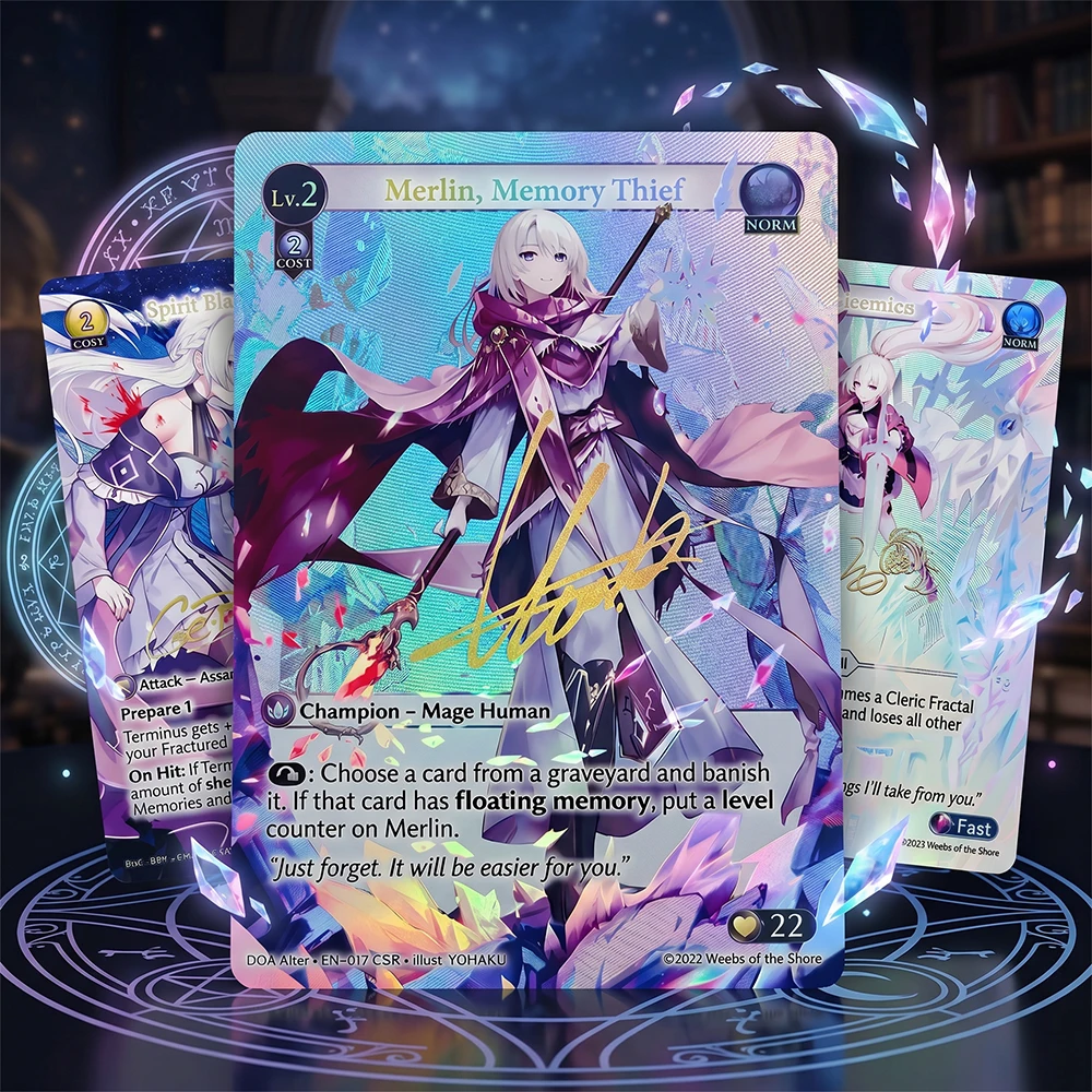 Grand Archieve Dawn of Ashes Anime Proxy Collection Card Merlin Memory Thief EN-017 CSR English Foil Card Gifts Completionist
Grand Archieve Dawn of Ashes Anime Proxy Collection Card Merlin Memory Thief EN-017 CSR English Foil Card Gifts Completionist