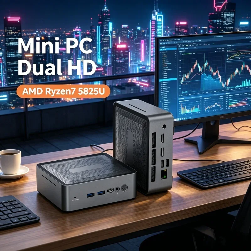 Ethereal U58 Ryzen7 5825U Mini PC 2×DDR4 3200MHz, M.2 SSD+HDD Win11 Pro WiFi6 BT5.2 Enterprise Job Light Gaming Slim Desktop PC
Ethereal U58 Ryzen7 5825U Mini PC 2×DDR4 3200MHz, M.2 SSD+HDD Win11 Pro WiFi6 BT5.2 Enterprise Job Light Gaming Slim Desktop PC