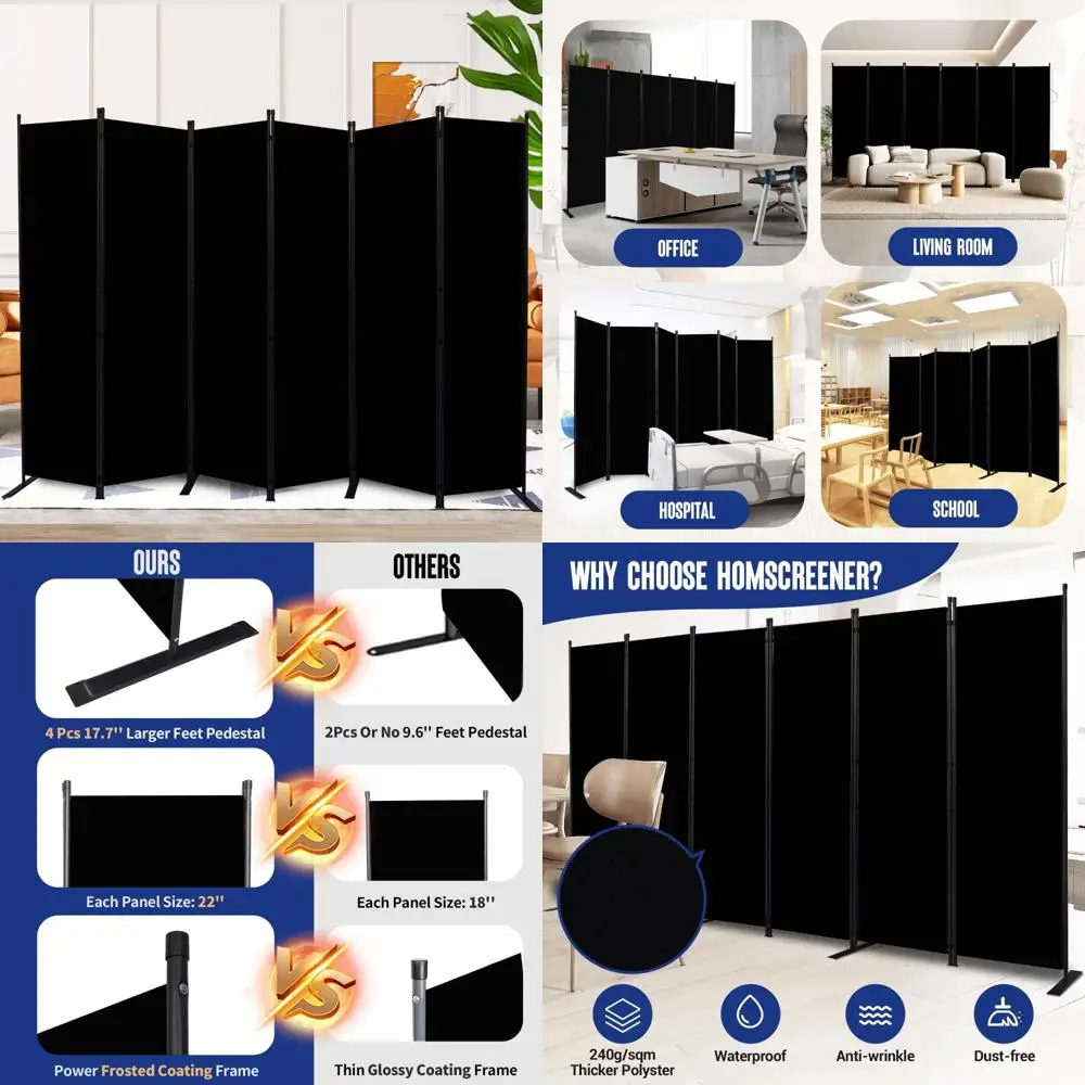 6-панельный перегородка, ширина 11 футов, портативные складные экраны конфиденциальности для разделения пространства
6-панельный перегородка, ширина 11 футов, портативные складные экраны конфиденциальности для разделения пространства