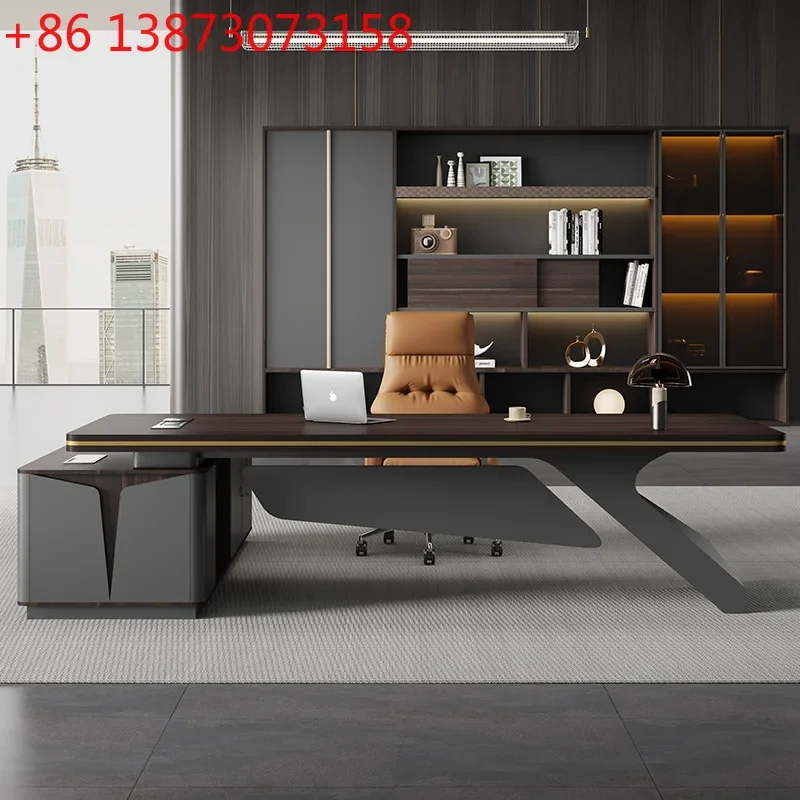 Light luxury desk boss table table and chair combination large desk office single manager table president
Light luxury desk boss table table and chair combination large desk office single manager table president
