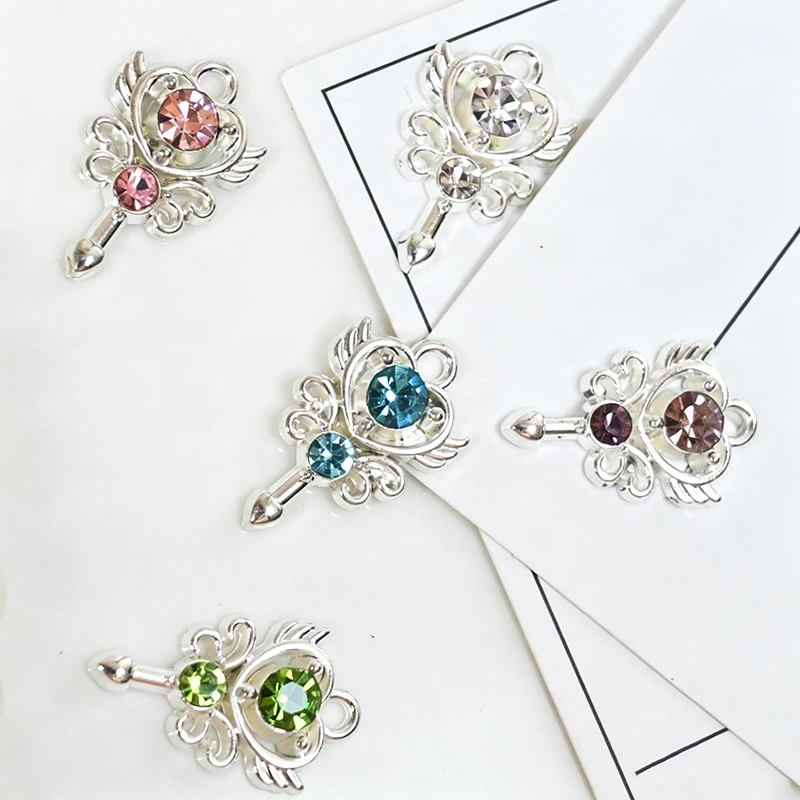 10Pcs Sweet Silver Color Rhinestone Magic Wand Heart Scepter Alloy Charms DIY Jewelry Pendants for Necklace Bracelet Earring Mak
10Pcs Sweet Silver Color Rhinestone Magic Wand Heart Scepter Alloy Charms DIY Jewelry Pendants for Necklace Bracelet Earring Mak