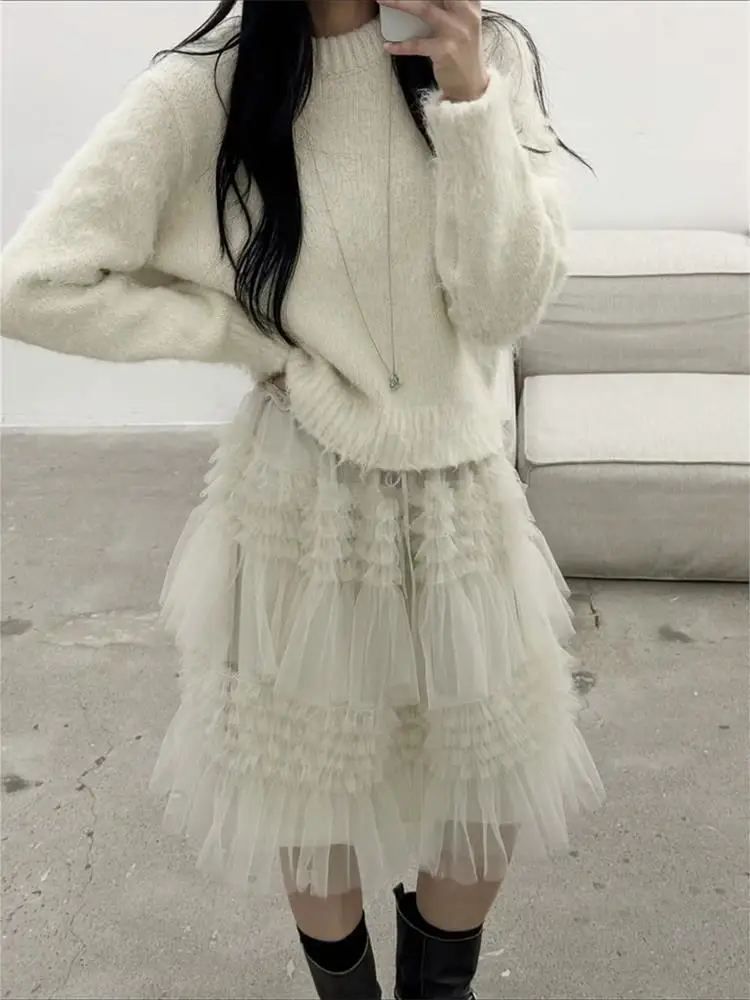 Korean Sle Lace Me Elastic Waist Cake Skirt Puffy Skirt Women's Skirt Micro Elastic A-Line Midi Skirt Casual Wear
Korean Sle Lace Me Elastic Waist Cake Skirt Puffy Skirt Women's Skirt Micro Elastic A-Line Midi Skirt Casual Wear