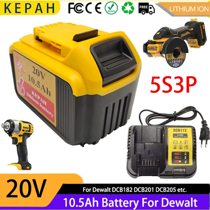 5S3P 10500mAh Original 20V 10.5Ah Lithium Replacement Battery For Dewei Tool 18V DCB112 DCB184 DCB200 DCB180DCB181DCB182 DCB201
5S3P 10500mAh Original 20V 10.5Ah Lithium Replacement Battery For Dewei Tool 18V DCB112 DCB184 DCB200 DCB180DCB181DCB182 DCB201