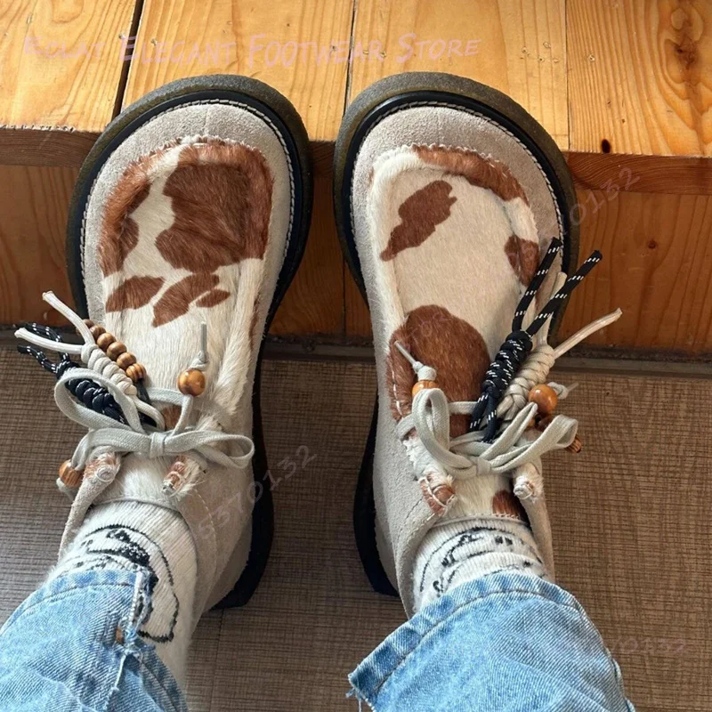 Brown Milk Horsehair Women Ankle Boots Light Grey Round Toe Calf Length Lace Up Sneakers Flat Casual Graffiti White Fur Shoes
Brown Milk Horsehair Women Ankle Boots Light Grey Round Toe Calf Length Lace Up Sneakers Flat Casual Graffiti White Fur Shoes