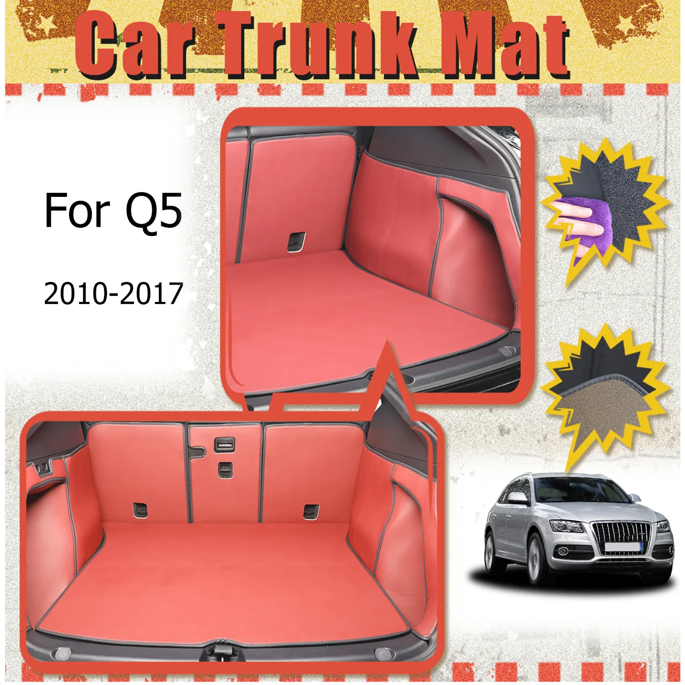 For Audi For Q5 2010-2017 Car Trunk Mat Full Encirclement thickened three-layer PVC anti-slip wear-resistant waterproof
For Audi For Q5 2010-2017 Car Trunk Mat Full Encirclement thickened three-layer PVC anti-slip wear-resistant waterproof