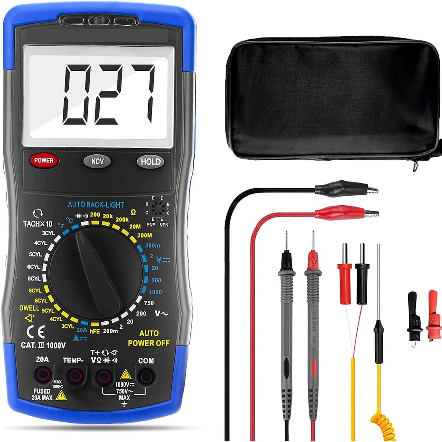 Automotive Multimeter HP-770J Car Digital Multimeter Manual Track Car Multitester Voltage Detector with Continuity Test
Automotive Multimeter HP-770J Car Digital Multimeter Manual Track Car Multitester Voltage Detector with Continuity Test