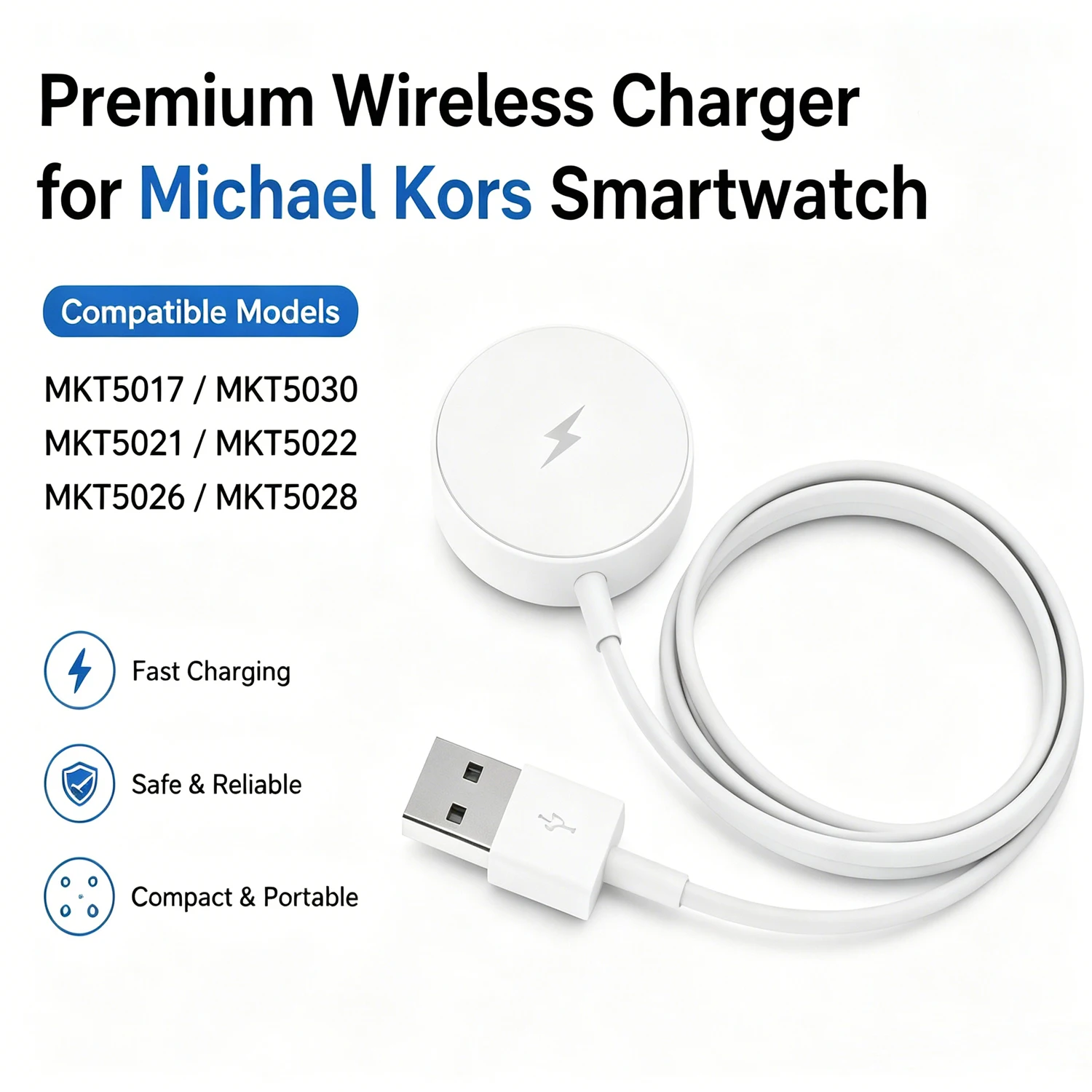 Magnetic Watch Wireless Charger For Michael Kors MKT5017/5020/5021/5022 /5026/5028 Watch Charging Cable USB Cable Charging Dock
Magnetic Watch Wireless Charger For Michael Kors MKT5017/5020/5021/5022 /5026/5028 Watch Charging Cable USB Cable Charging Dock