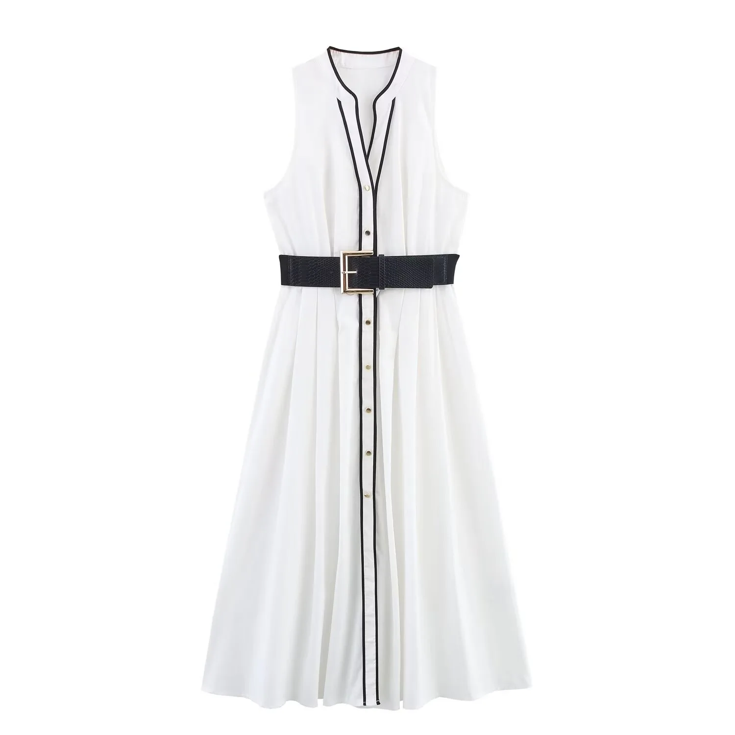 Withered Summer New European And American Style Fashionable High-end Feeling Fashionable Waist Cinching Temperament Belt Dress
Withered Summer New European And American Style Fashionable High-end Feeling Fashionable Waist Cinching Temperament Belt Dress