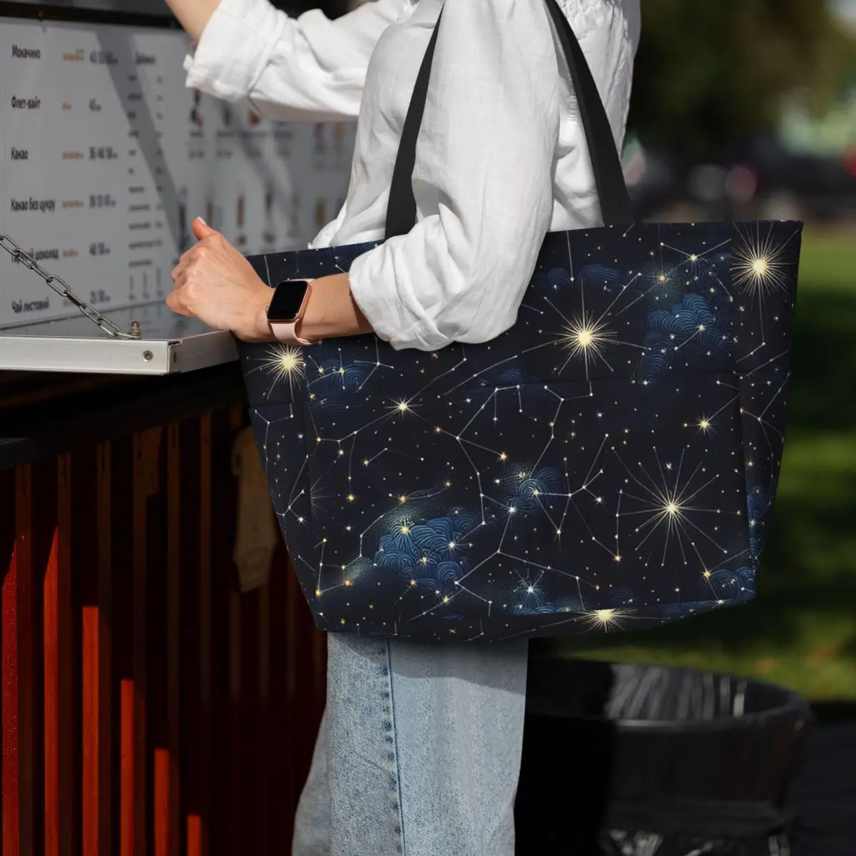 Night Sky Golden Celestial Stars Zodiac Constellations Beach Tote Bag Sport Gym Yoga Large Tote Bag Women Travel Bag Fitness bag
Night Sky Golden Celestial Stars Zodiac Constellations Beach Tote Bag Sport Gym Yoga Large Tote Bag Women Travel Bag Fitness bag