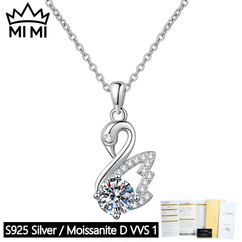MI MI 925 Sterling Silver GRA Certified 1CT D Color Lab-Created Moissanite Swan Pendant Necklace with Gift Box
MI MI 925 Sterling Silver GRA Certified 1CT D Color Lab-Created Moissanite Swan Pendant Necklace with Gift Box