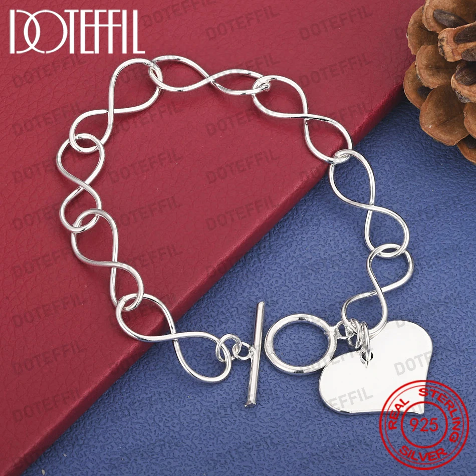 925 Sterling Silver 8-inch Exquisite Heart-Shaped Bracelet for Women, Party Wedding Gift Accessories
925 Sterling Silver 8-inch Exquisite Heart-Shaped Bracelet for Women, Party Wedding Gift Accessories