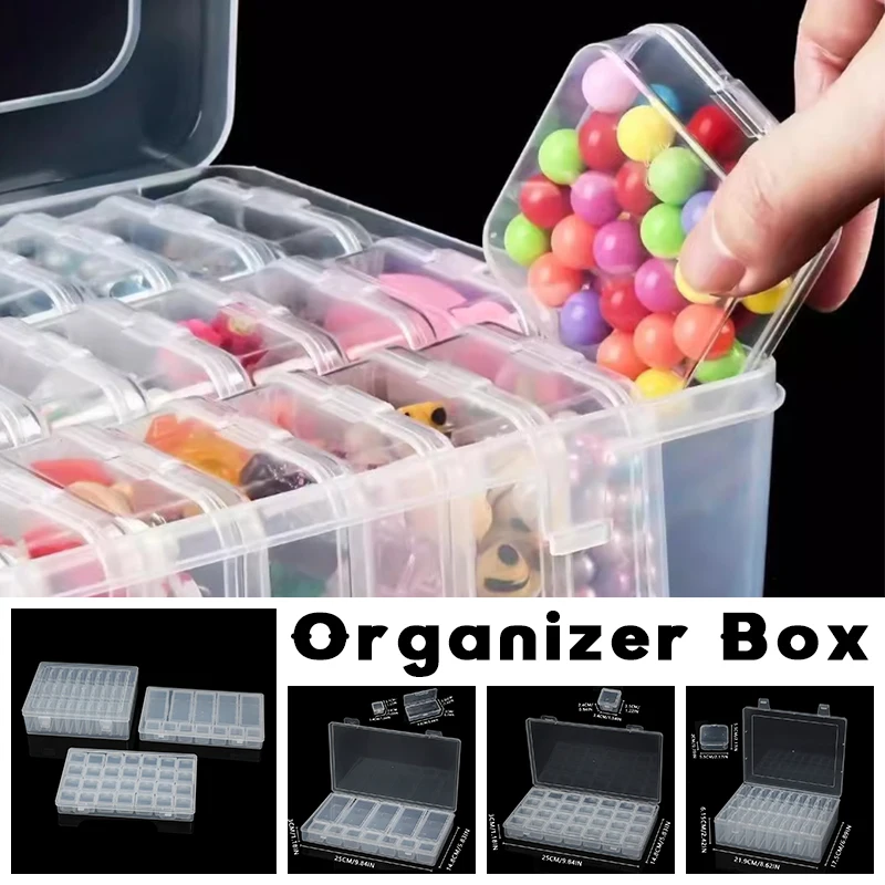 Portable Compartment Clear View Bead Organizer Box with Secure Hinged Lids Durable Plastic Storage Containers for Jewelry Crafts
Portable Compartment Clear View Bead Organizer Box with Secure Hinged Lids Durable Plastic Storage Containers for Jewelry Crafts